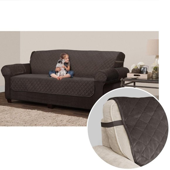 Brown Plush Sofa Cover - Picture 1 of 3